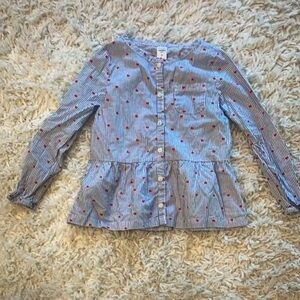 Striped button-down shirt